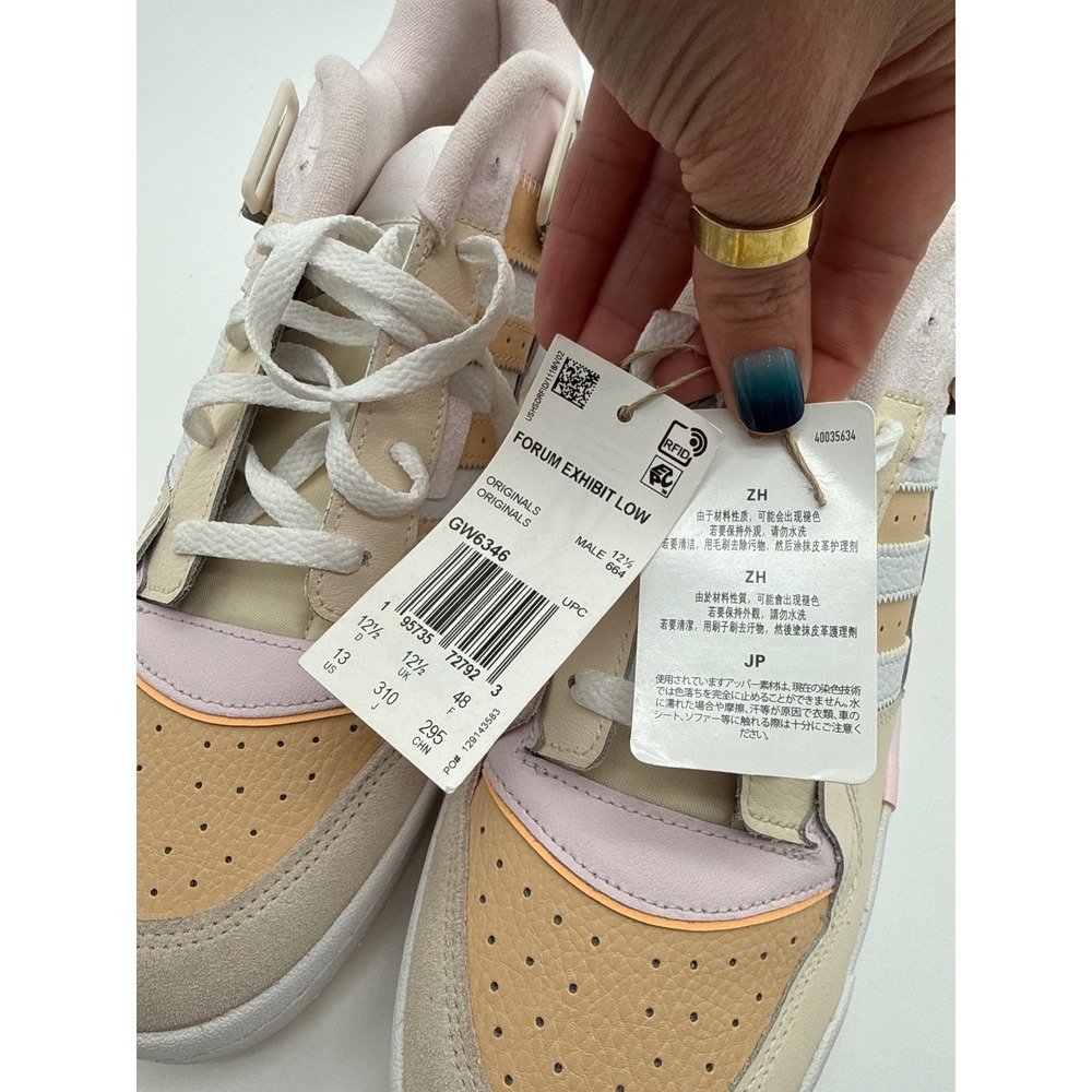 Adidas Originals Forum Exhibit Low Mens Shoes Wonder White Amber GW6346 Size 13 - Picture 2 of 9